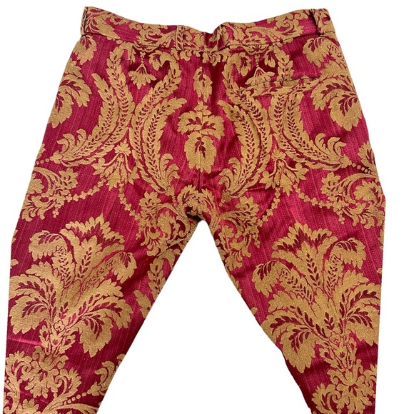 Hand crafted tailored brocaded cigarette pants. - Picture 2 of 8